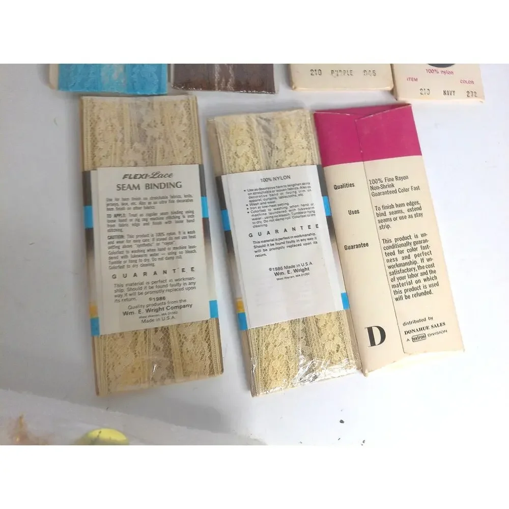 Vintage Talon Wrights Seam Binding Seam Tape Hem Tape Set Of 11